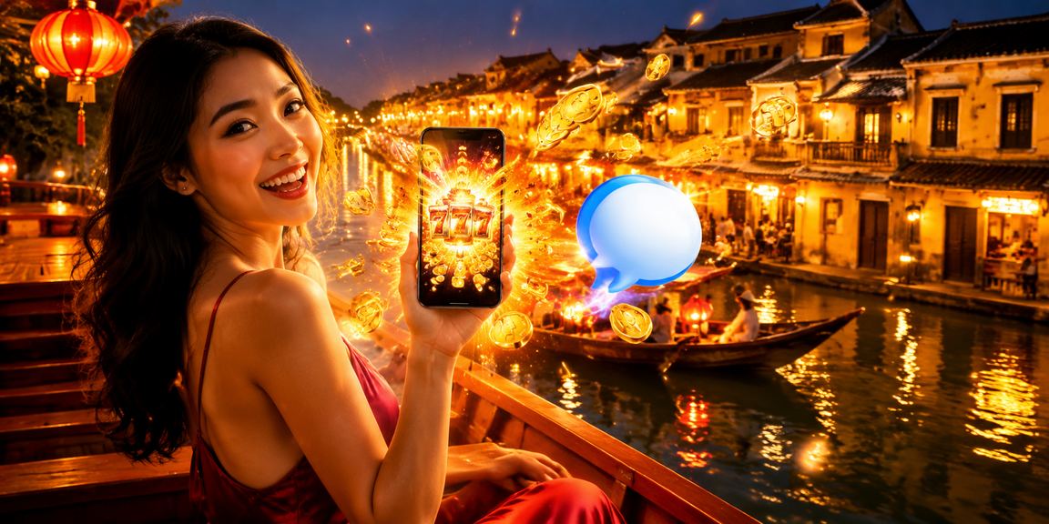 Người chơi slot game tại Hội An với phong cách thời trang hiện đại