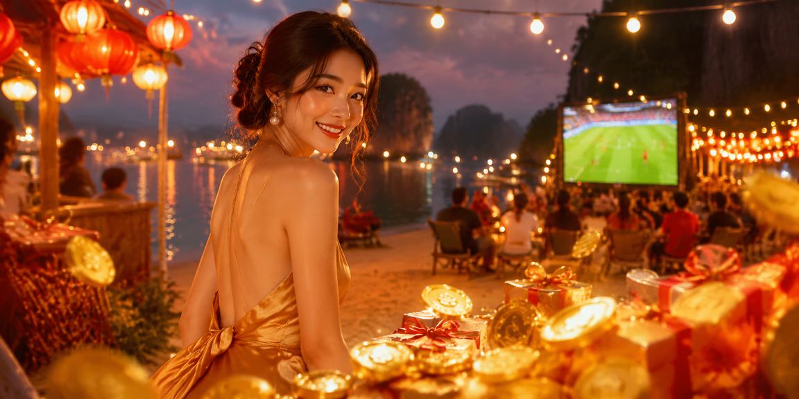 Cảnh chợ đêm Ninh Bình với người dùng tham gia cá cược trực tuyến buổi tối